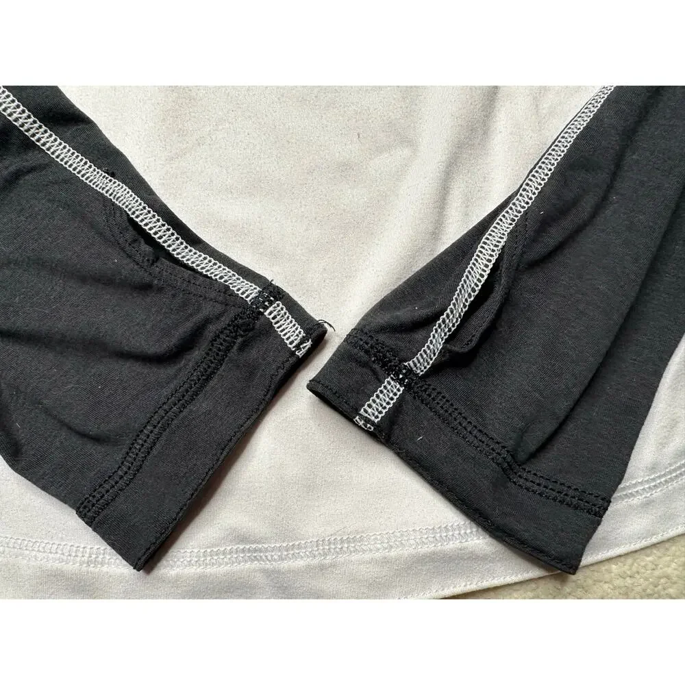 American Eagle: Black and White Color-Block Athletic Long Sleeve